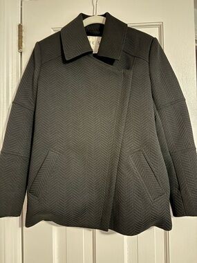 Reiss Black Chevron Textured Blazer Jacket